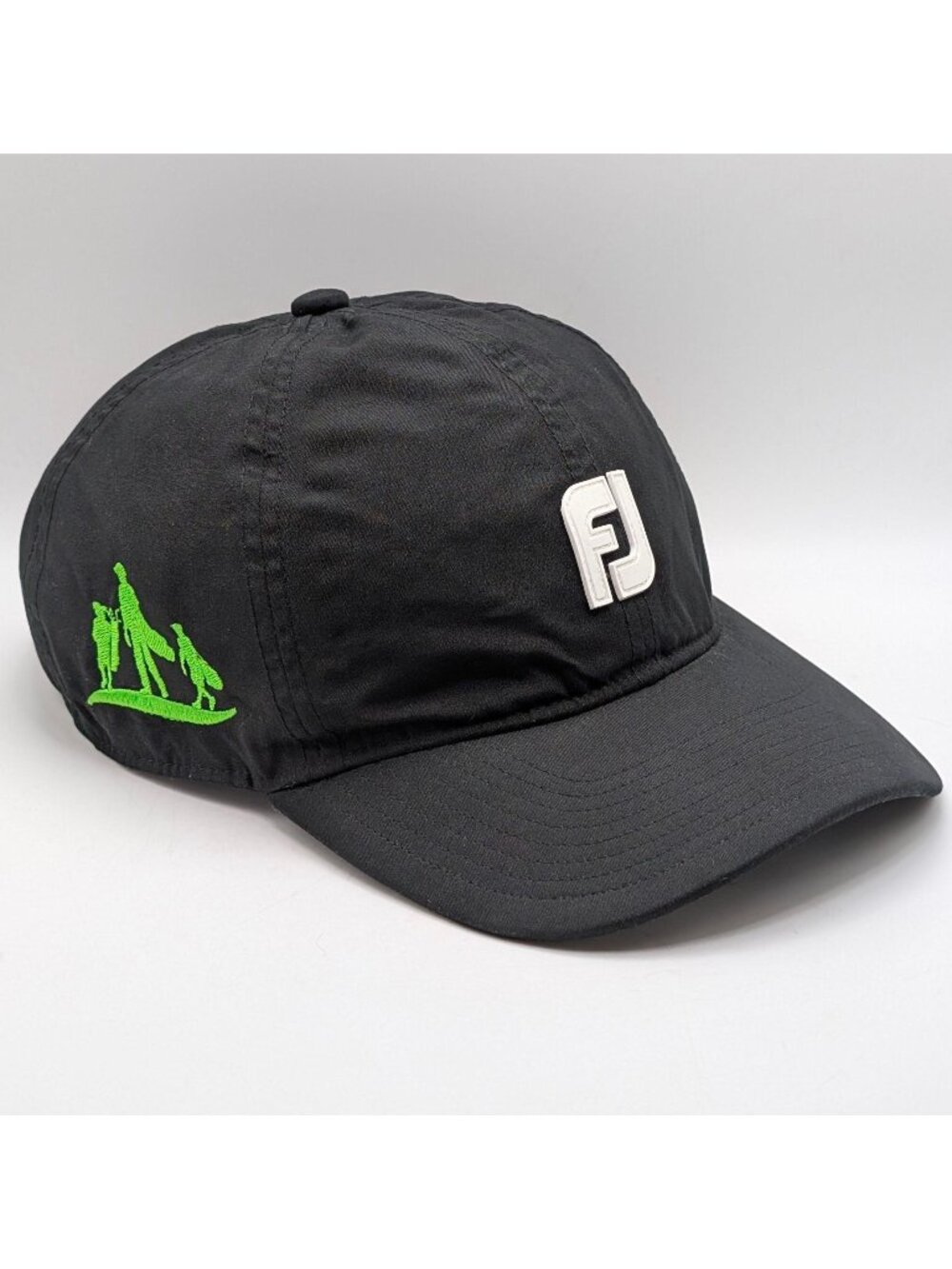 FJ FOOTJOY DRYJOYS Golf Hat Adjustable Strap Back Black Lightweight Running